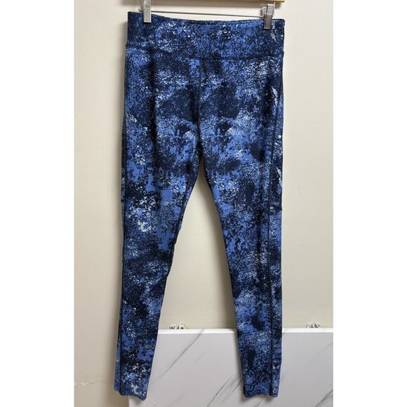Under Armour HeatGear Compression Leggings Blue Camo Print Women’s Size Large - Picture 1 of 3